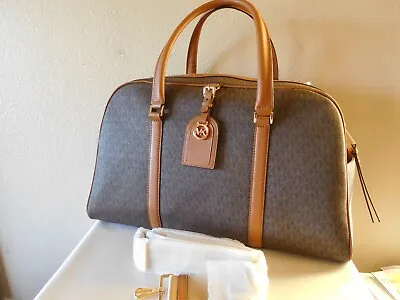 New Michael Kors Heritage XL Weekender Travel Duffle Bag- Carry On ~ Brown/Acron • $295.99