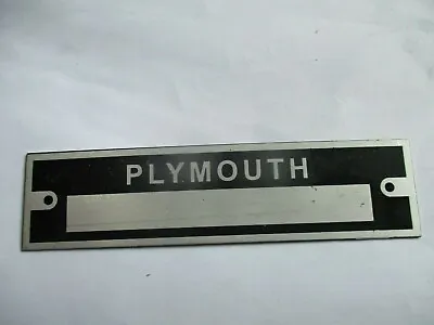 Nameplate Plymouth VIN Id-plate Sign US Vintage Car S91 • $21.22