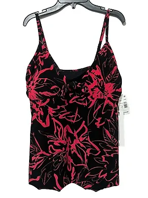 Magicsuit Alison Tankini Top Color Black/Coral Size 12 Style 6009122 NWT • $44