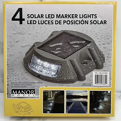 Manor House Solar LED Metal Waterproof Marker Lights Driveway Walkway Deck Fence • $49.99