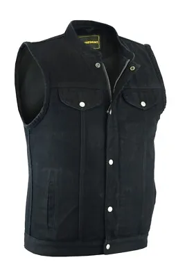 Men's Motorcycle Biker OUTLAW SOA Club Style Denim Vest W/ Gun Pockets • $54.99