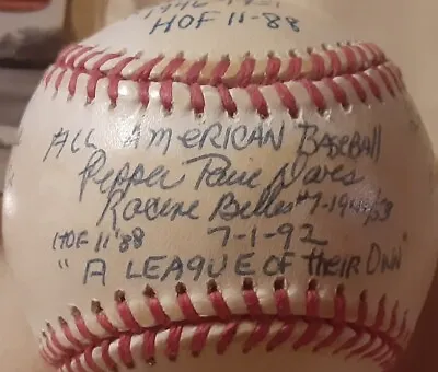  AAGPBL  League Of There Own  Original Players Signed American League Ball JSA  • $185