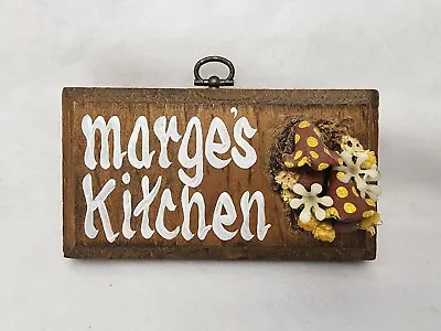 Cottage Core Mushroom Wood Hand Painted Home Decor Wall Art Marge's Kitchen 1979 • $23.95