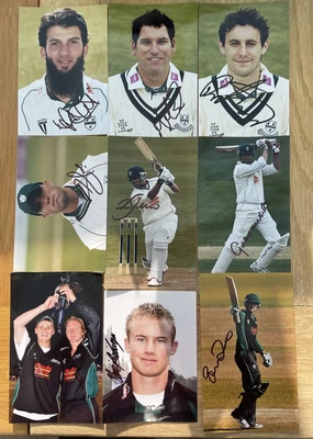 £5.99 • Buy Worcestershire CCC - 9 Hand-signed 6x4 Photographs - Ali, Hick, Davies, Moore