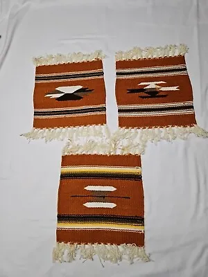 3 Americraft Southwest Chimayo Woven Mats Doily - Mexico • $25