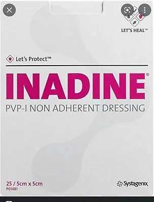 Inadine Iodine Non-Adherent Dressings 9.5cm X 9.5cm (Box Of 10) • £8.99