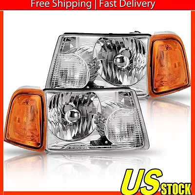 Fits 2001-2011 Ford Ranger Headlights Assembly Replacement 01-11 Chrome Headlamp • $66.49