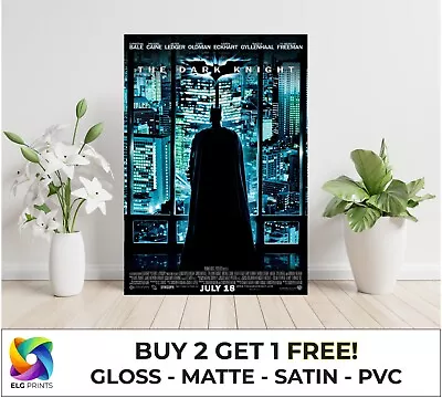 A1 LAMINATED The Dark Knight  Batman Classic Movie Large Poster Art Print Gift • £14.99