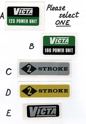 Victa Vintage Mower Power Unit 125cc / 160cc And 2 Stroke Repro Decals • $3.50