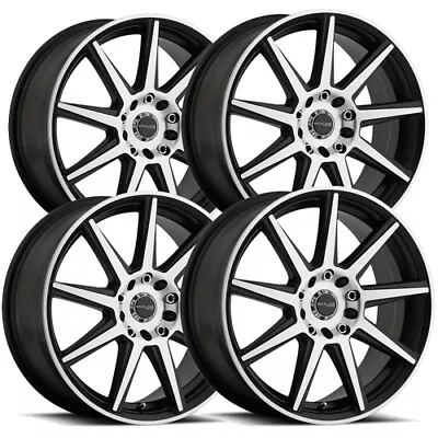 (Set-4) Raceline 144M Storm 18x7.5 5x112/5x120 +42mm Black/Machined Wheels Rims • $860