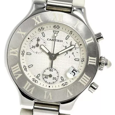 CARTIER CHRONOSCAPH W10184U2 Date Silver Dial Quartz Men's Watch_802579 • $1919.23