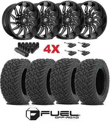 Fuel Saber Wheels Rims Tires Mt Mud Gripper Package Set 33 12.50 20 Black Milled • $2695