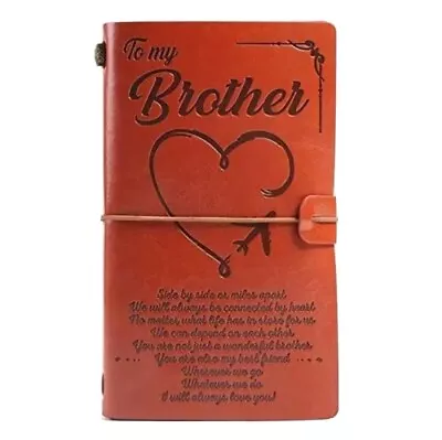 To My Brother Engraved Leather Journal Blank Notebook - Beautiful Gift • £7.99