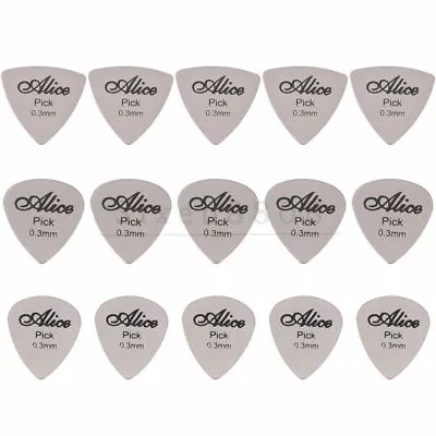 15PCS Alice Guitar Picks Stainless Steel Metal Plectrums 0.3mm Thickness • $3.16