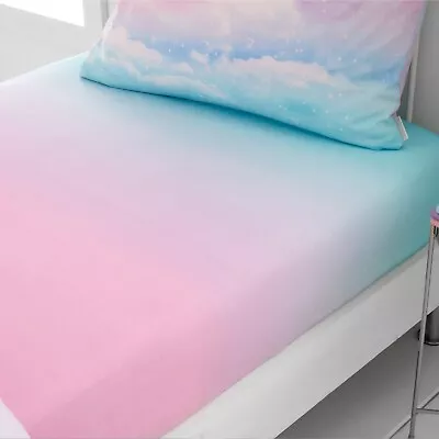 Catherine Lansfield Ombre Rainbow Clouds Children's Duvet Cover Bed Set Pastel • £13.99