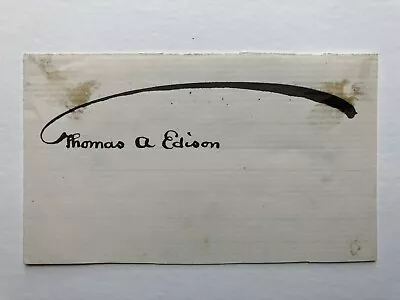 Thomas A Edison Early Ink Signature Iconic Umbrella Autograph Bold Example • $1500