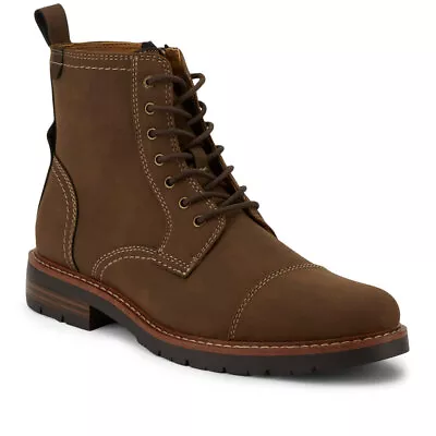 Dockers Mens Rawls Rugged Lace-up Synthetic Leather Lugged Sole Cap Toe Boot • $59.99