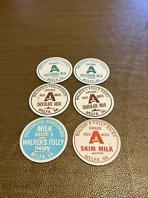 Lot Of 6 Walker’s Folly Dairy MelfaVA.Milk Caps • $1