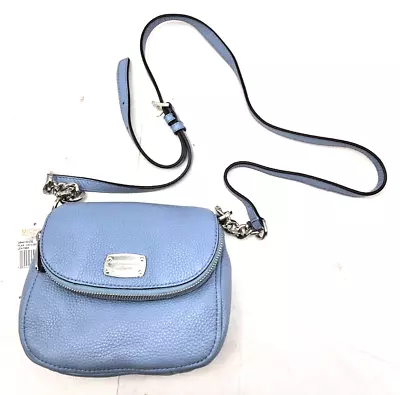 Michael Kors Fulton Powder Blue Flap Crossbody Shoulder Strap Small Handbag NEW • $99.99