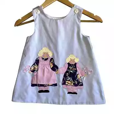  Chocolate Soup Vintage Toddler Girls Applique Jumper Dress 4T • $18
