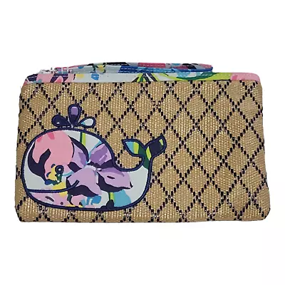 VERA BRADLEY Beach Wristlet Marian Floral Whale Organizer Zipper Clutch Bag • $11.66