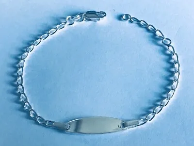 Sterling Silver Curb Link ID Bracelet Identity Childs Baby New 2.4 Grams 925 • £12.99