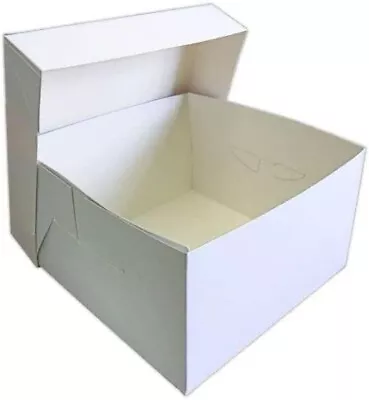 White Cake Box With Lid 10  Inch Pack Of 10 • £10.42