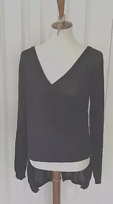 Elm Design Black Royal Alpaca High-Low Sweater Sz 2 (Medium) • $35