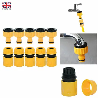 10Pcs/Set Garden Car Water Hose Pipe Tap Adapter Connector & Fitting Hosepipe UK • £6.62