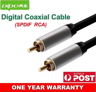Original DIPO Coaxial Coax Digital RCA Cable Gold Plated Audio S/PDIF Video Lead • $10.39