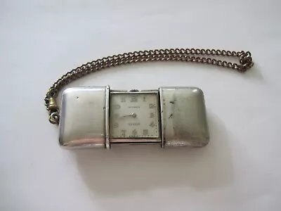 Vintage Movado Ermeto Chronometer Sterling Silver Ladies Purse Watch RUNs • $249.99