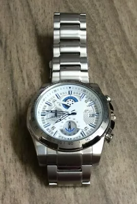 $126 • Buy Daniel Steiger Men's Watch Round Silver Chronograph Dial Blue Silver Band New!