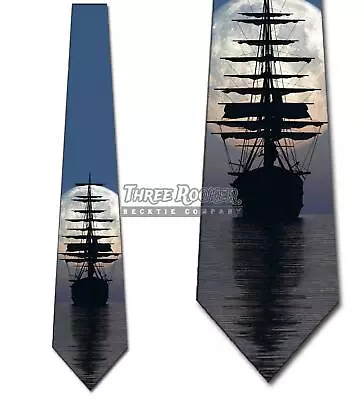 Ahoy Matey Pirate Ship Tie Sailor Neckties Mens Three Rooker Tie NWT • $18.75