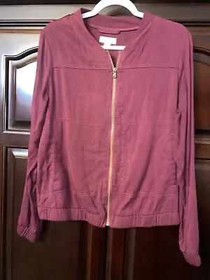 Merona Jacket Women's Size XL Maroon/Burgundy Full Zip • $18.15