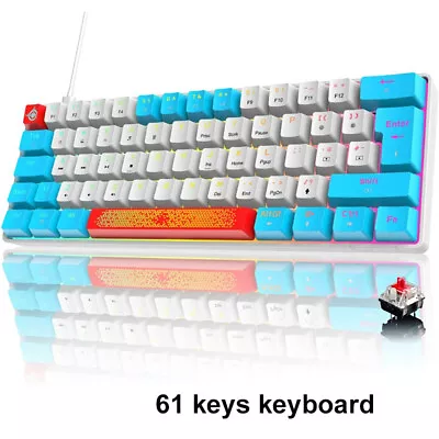 68 Keys Mechanical Keyboard Wired RGB Backlit Programmable For Win/Mac/Gaming • $38.99