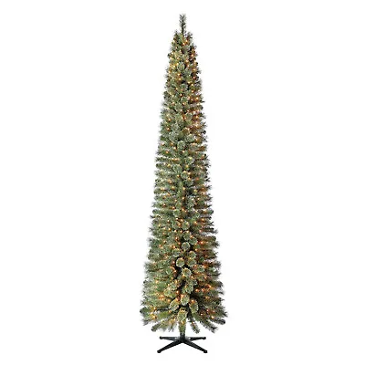 Home Heritage 9 Foot Pre-Lit Artificial Stanley Pencil Tree W/ Stand (Open Box) • $259.69