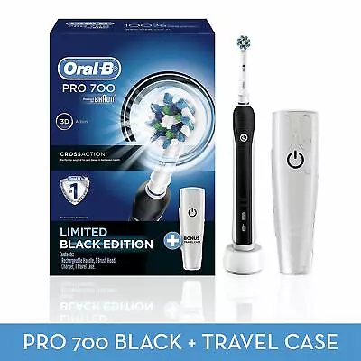 $72 • Buy  Braun Oral-B Pro 700 Electric Rechargeable Toothbrush Brush Heads + Travel Case