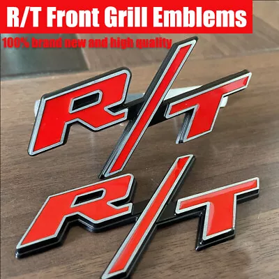 3pcs OEM For R/T Front Grill Emblems RT Fender Badge Red Black Silver Car Decals • $19.88
