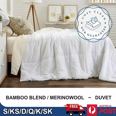 100% AUS Merino Wool / Bamboo Blend Quilt Duvet Doona All Size Winter Summer • $38.41