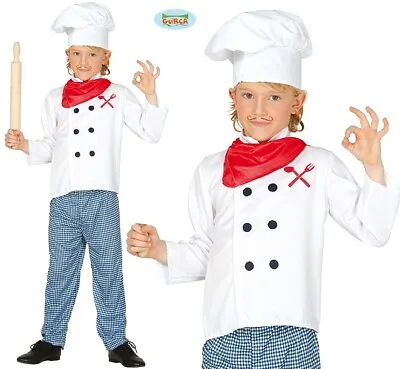 Childs Chef Fancy Dress Costume Childrens Kids Chef Cook Outfit New Fg • £18.50