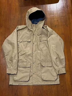 Vintage Sierra Designs 60/40 Mountain Parka Jacket Mens Large Tan Navy Rain USA • $89.88