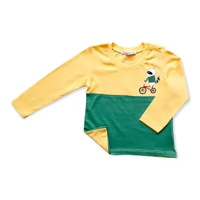 Toddler Boys 4 Pack Long Sleeve Top (0y-3y) Yellow Green Baby Wholesale T-Shirt • £13.20