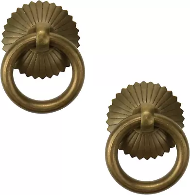 Vintage Drop Ring Knobs Brass Drawer Pulls For Dresser Drawer - Antique Bronze • $9.99