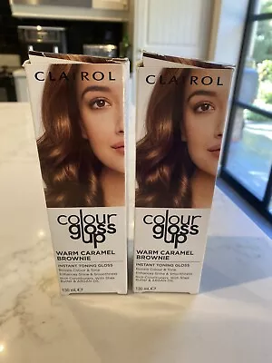 2 X 130ml BNIB Clairol Colour Gloss Up Conditioner Warm Caramel Brownie Hair • £6.50