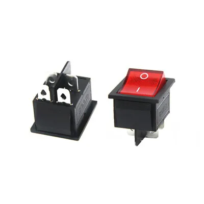 2 PCS Red Button On-Off 4 Pin DPST Boat Rocker Switch For 16A 250V 20A 125V AC • $5.12