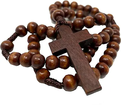 Faithful Catholic Wooden Rosary - Rosary Beads Catholic For Men - Rosarios Para • $12.19