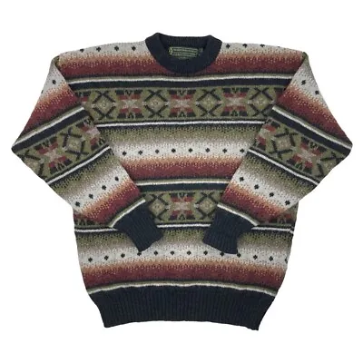 The Irish Woolen Mills Gradient Fair Isle 100% Wool Sweater Mens Size L • $79.99