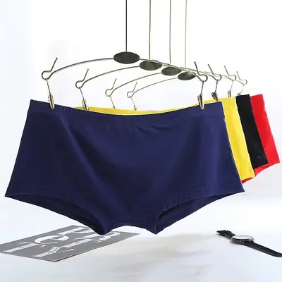 Solid Men's Boxer Briefs Underwear Breathable Sexy Panties Fashion Sport Shorts • $6.89