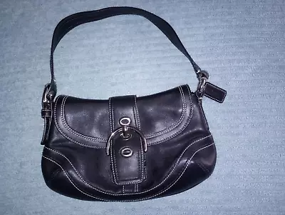 Coach Black Leather Soho Style Vintage Handbag J0779-F10909 • $65.99