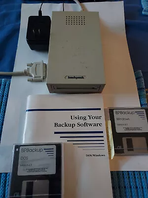 Vintage BackPack External Backup Tape Drive With Software Power Cord & Cable • $49.99